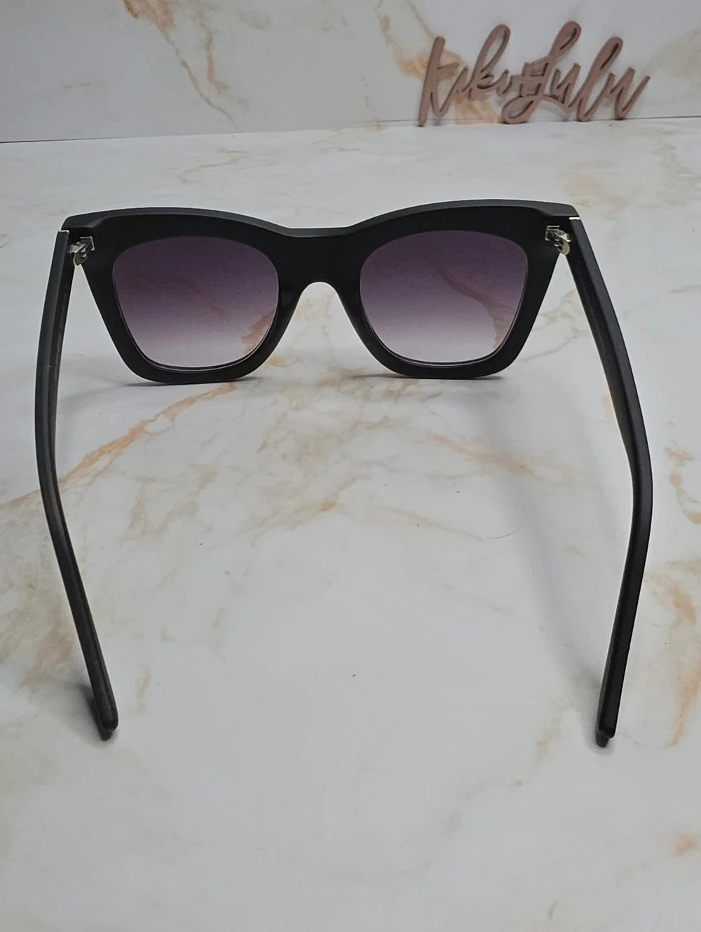 Diff Talia Black Oversized Square Sunglasses with Gradient Lenses